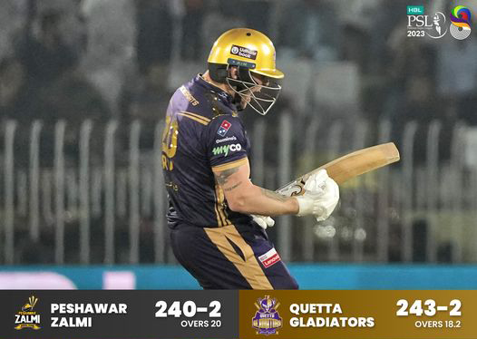 Quetta Gladiators won the match against Peshawar